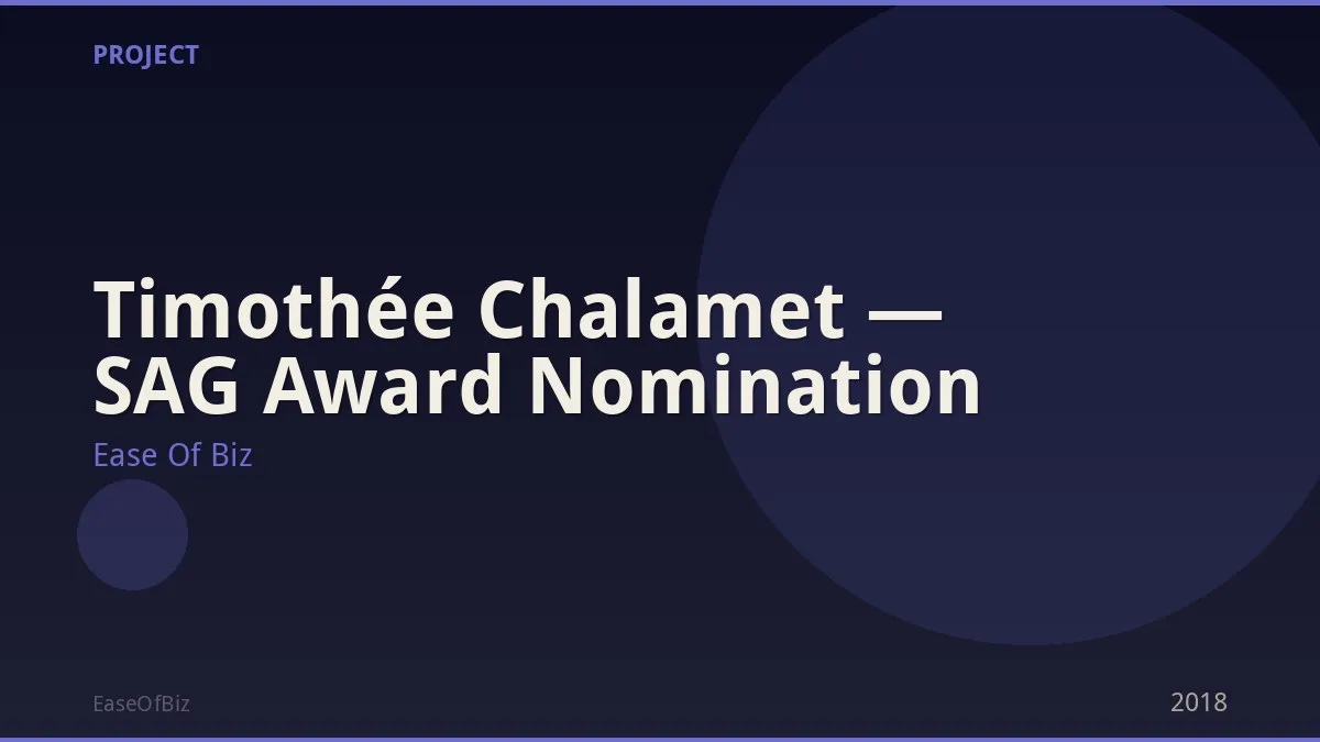 Timothée Chalamet — SAG Award Nomination