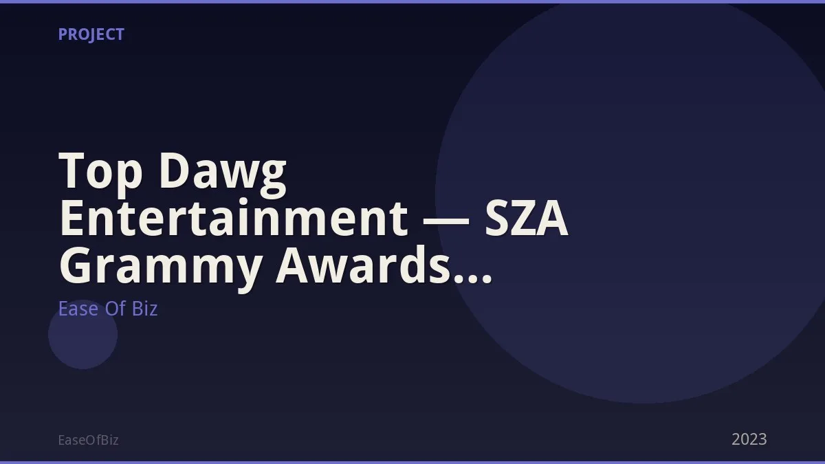 Top Dawg Entertainment — SZA Grammy Awards Multiple Wins