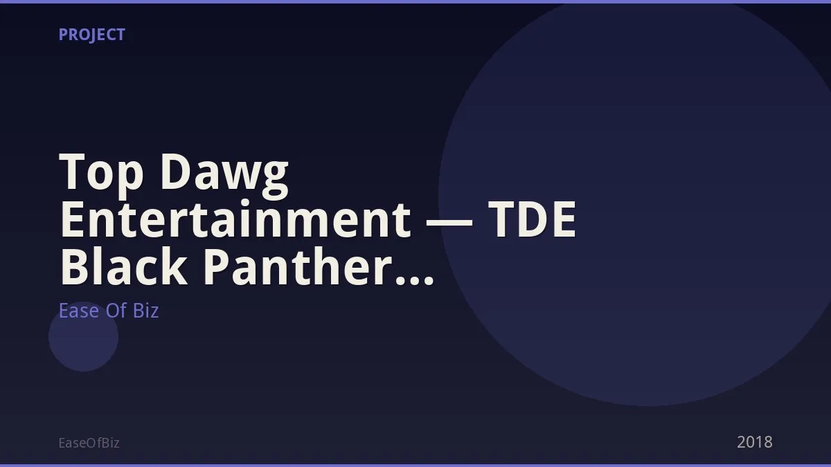Top Dawg Entertainment — TDE Black Panther Soundtrack