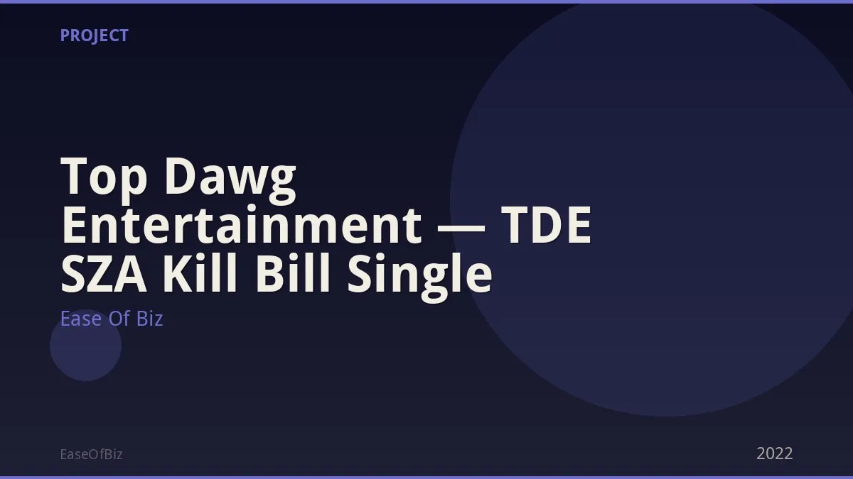 Top Dawg Entertainment — TDE SZA Kill Bill Single