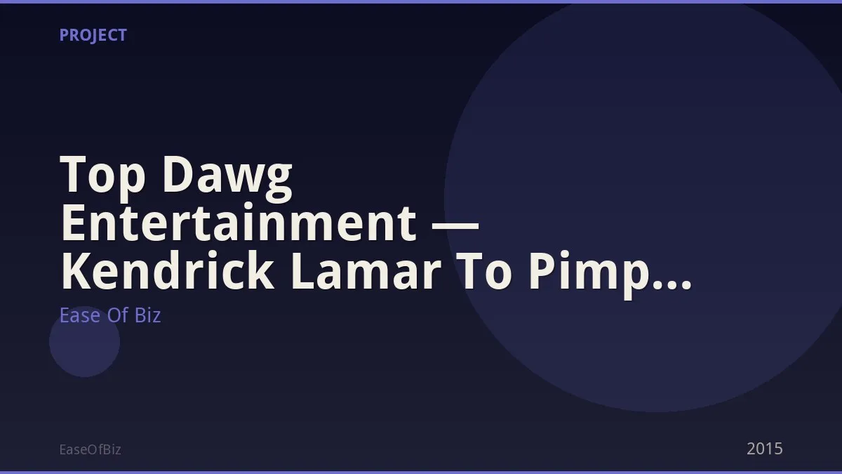 Top Dawg Entertainment — Kendrick Lamar To Pimp a Butterfly