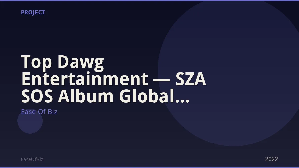 Top Dawg Entertainment — SZA SOS Album Global Phenomenon