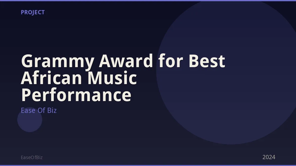 Grammy Award for Best African Music Performance