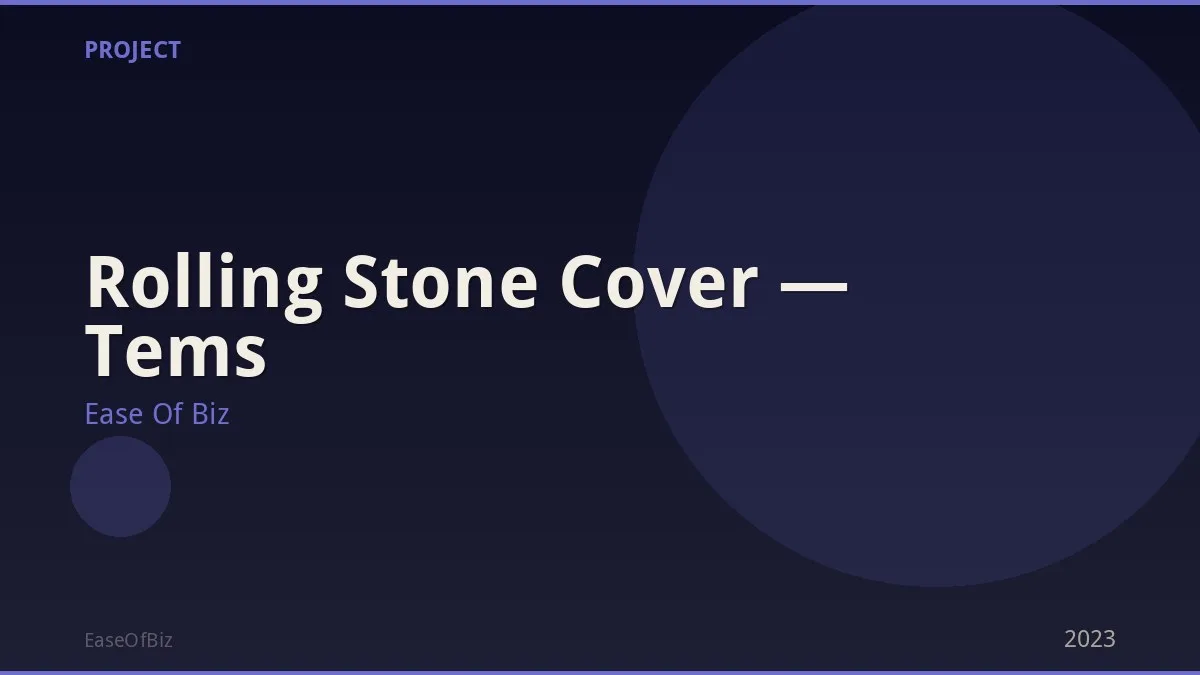 Rolling Stone Cover — Tems
