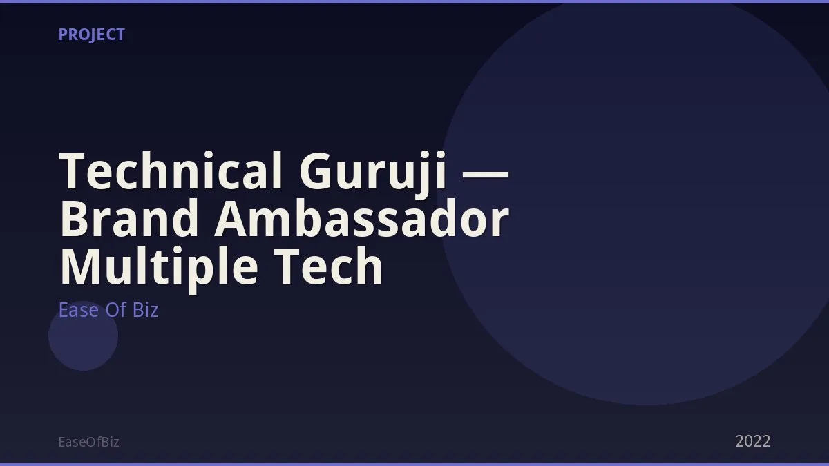 Technical Guruji — Brand Ambassador Multiple Tech