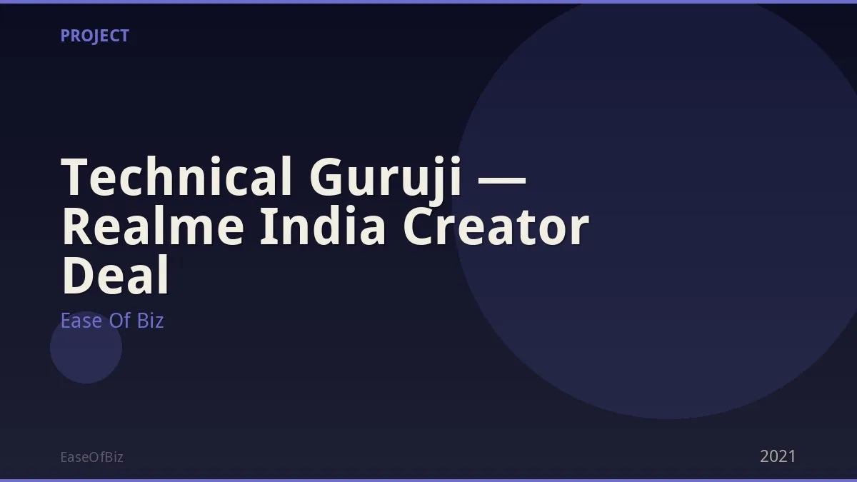 Technical Guruji — Realme India Creator Deal