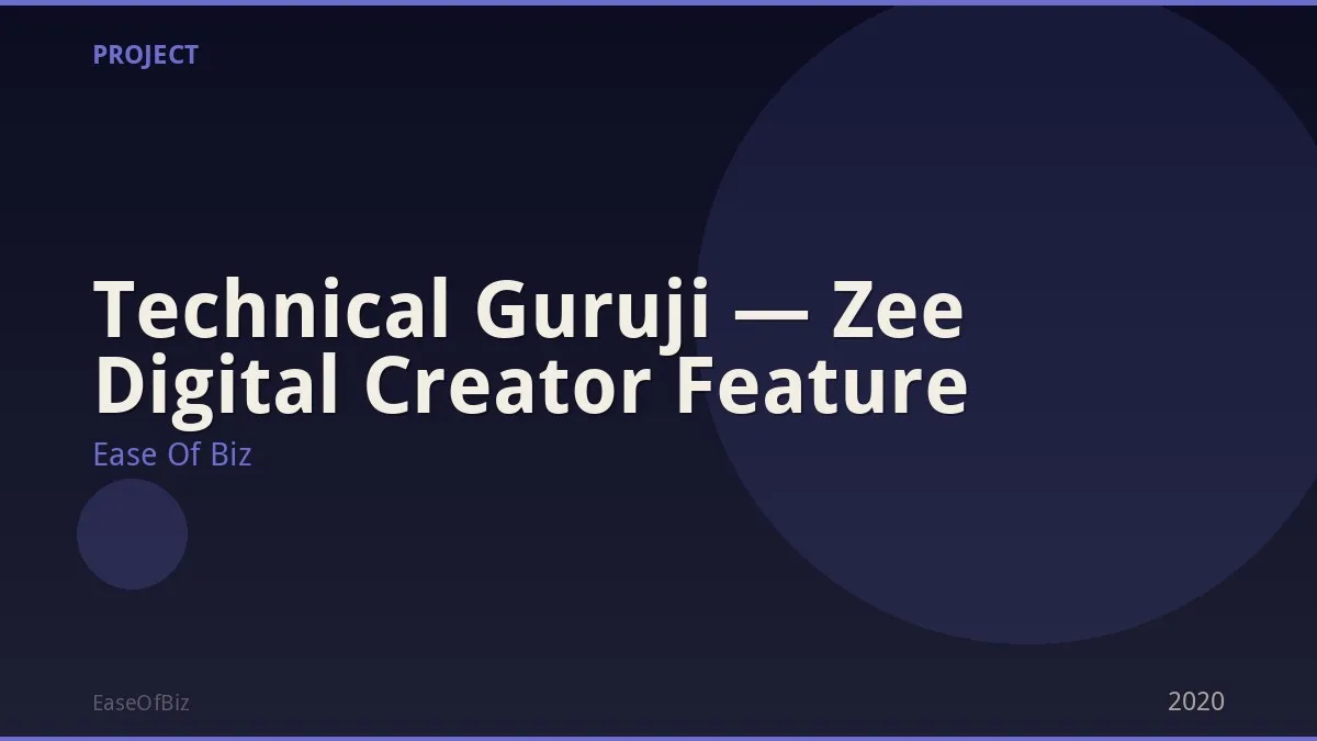 Technical Guruji — Zee Digital Creator Feature