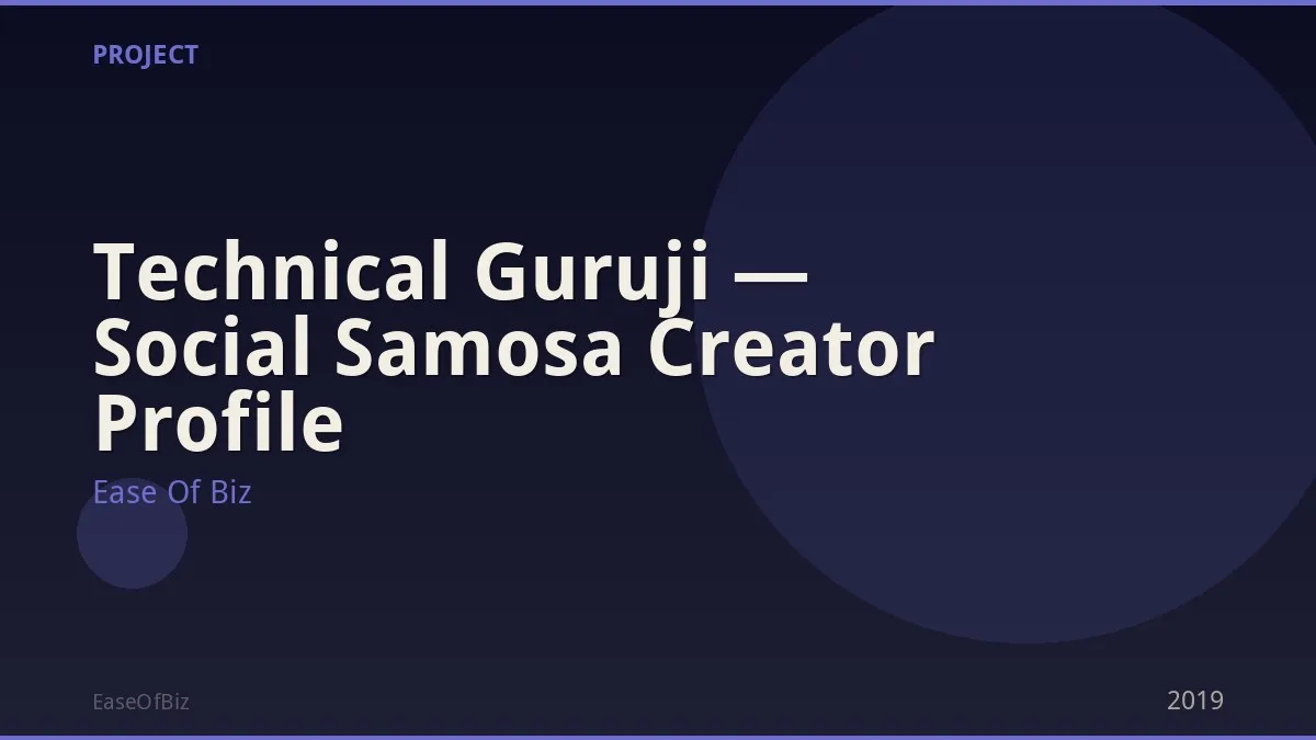 Technical Guruji — Social Samosa Creator Profile