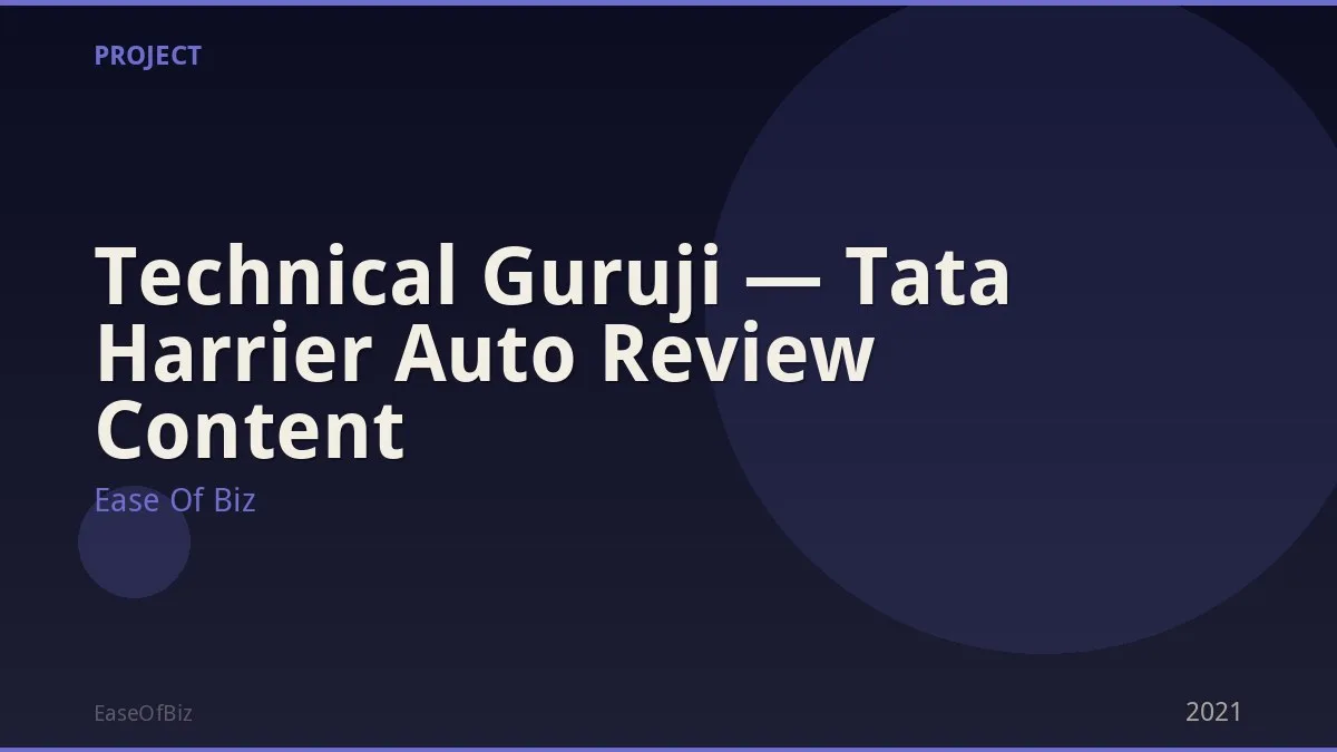 Technical Guruji — Tata Harrier Auto Review Content