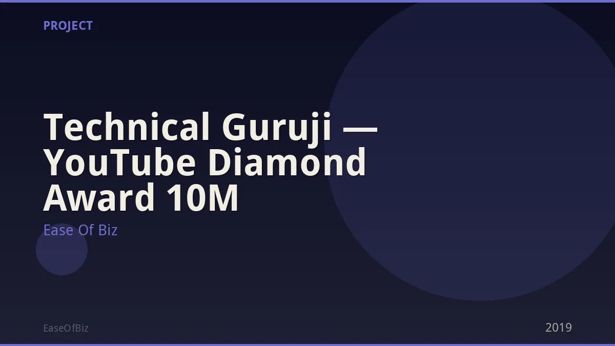Technical Guruji — YouTube Diamond Award 10M