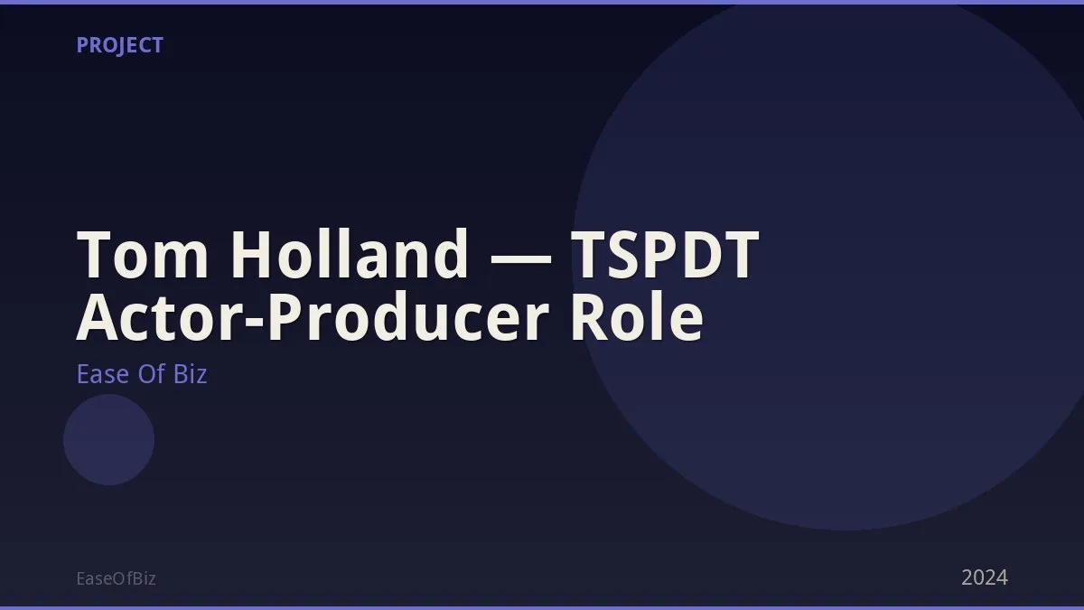 Tom Holland — TSPDT Actor-Producer Role
