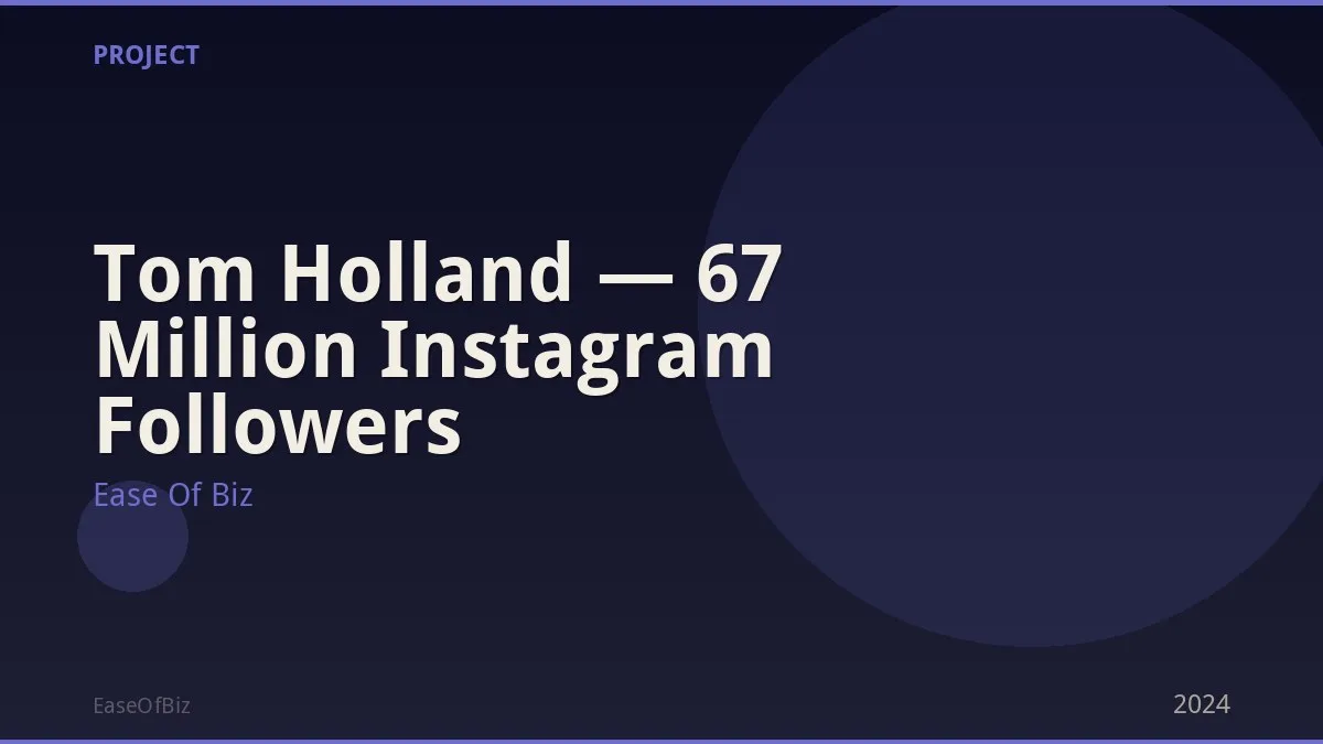 Tom Holland — 67 Million Instagram Followers