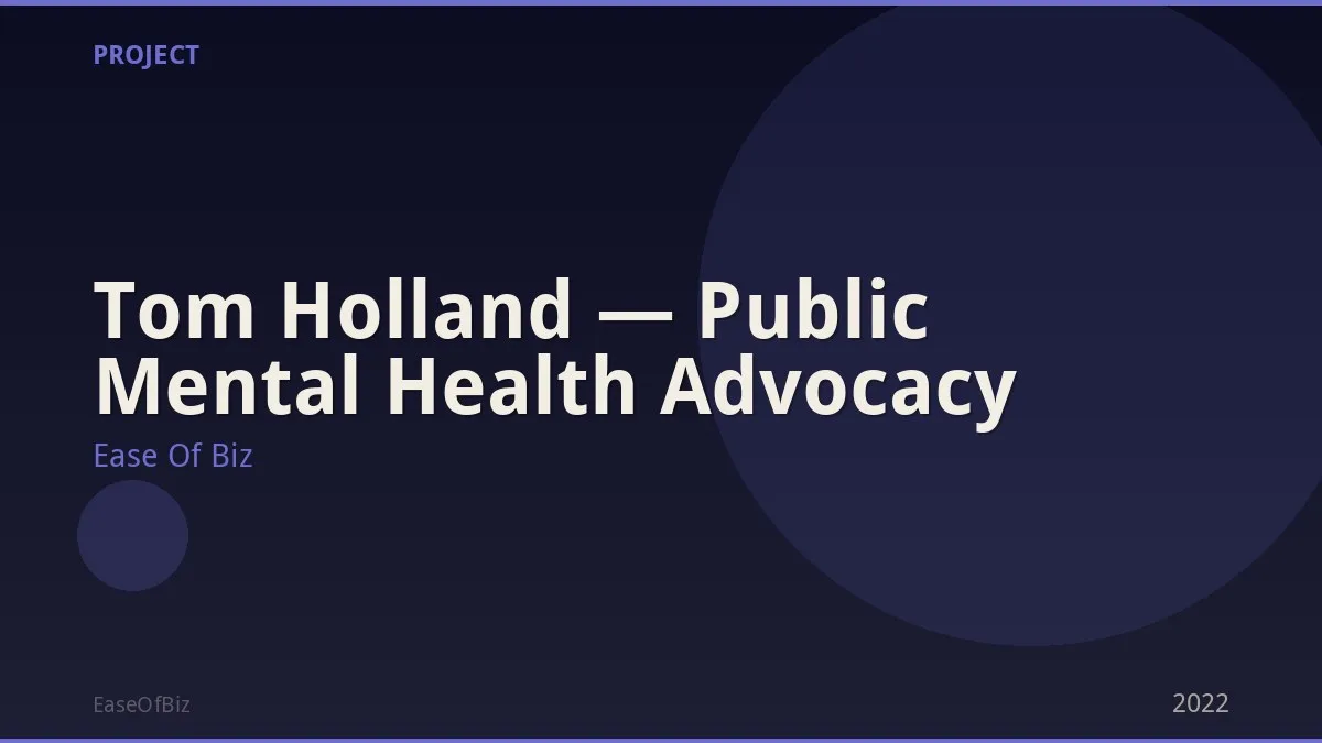 Tom Holland — Public Mental Health Advocacy