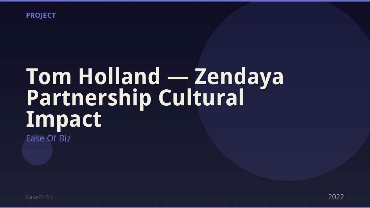 Tom Holland — Zendaya Partnership Cultural Impact