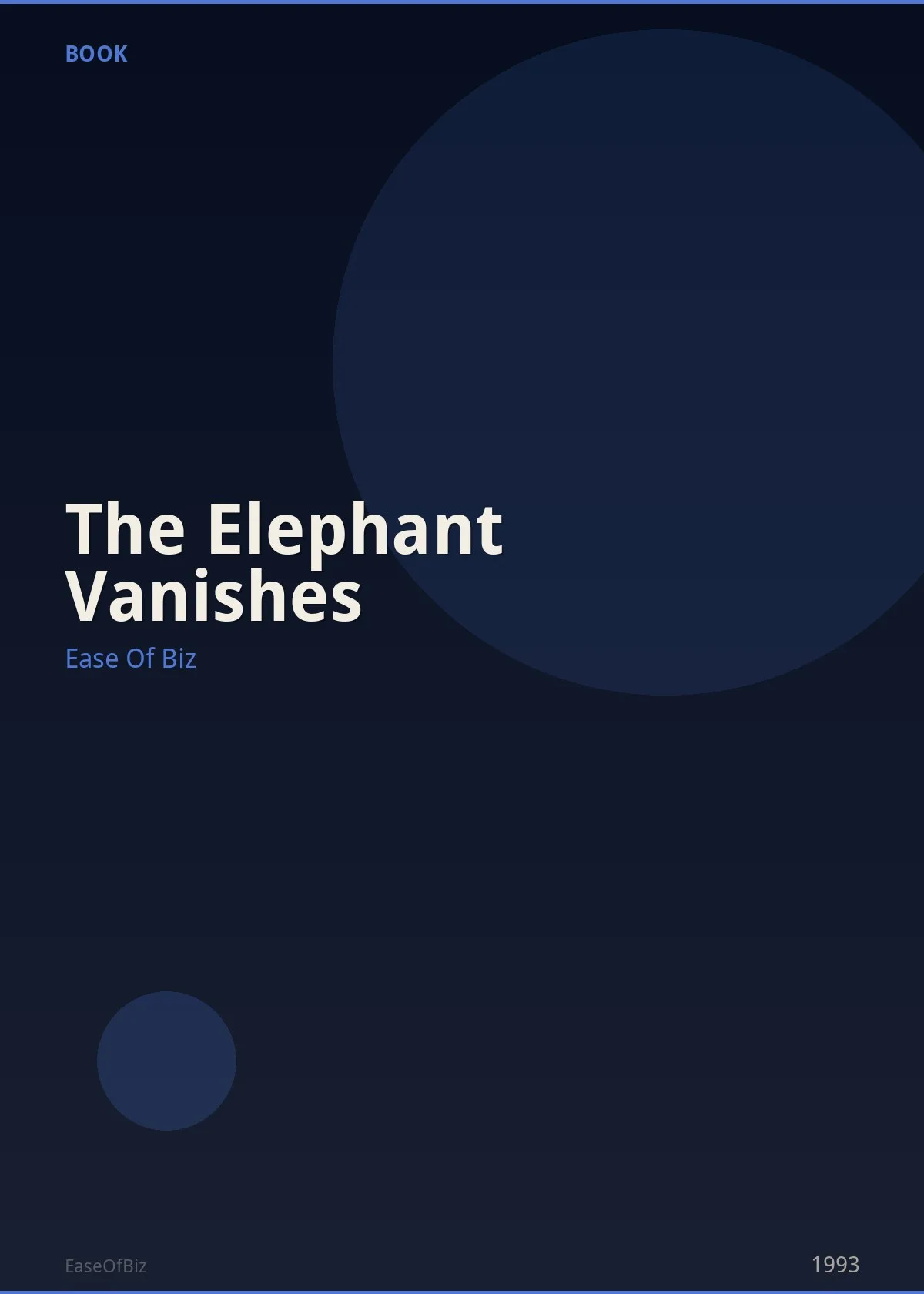 The Elephant Vanishes