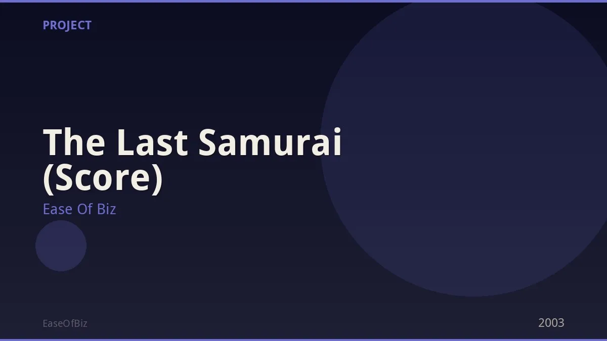 The Last Samurai (Score)