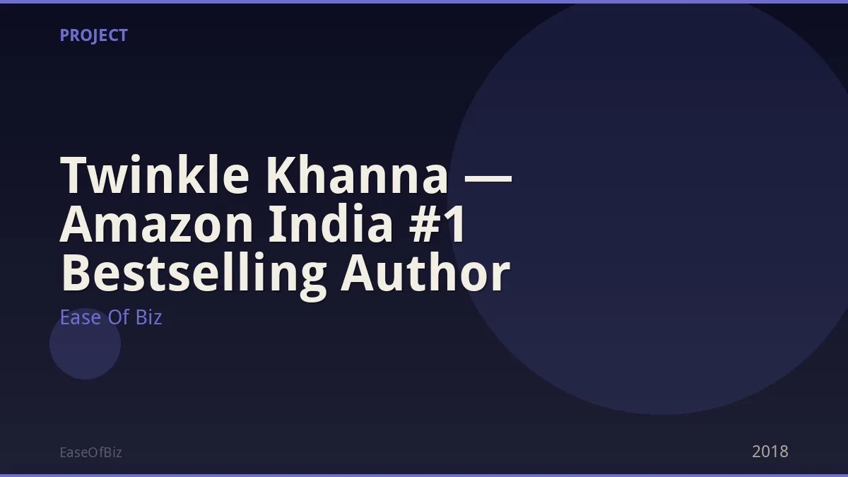Twinkle Khanna — Amazon India #1 Bestselling Author