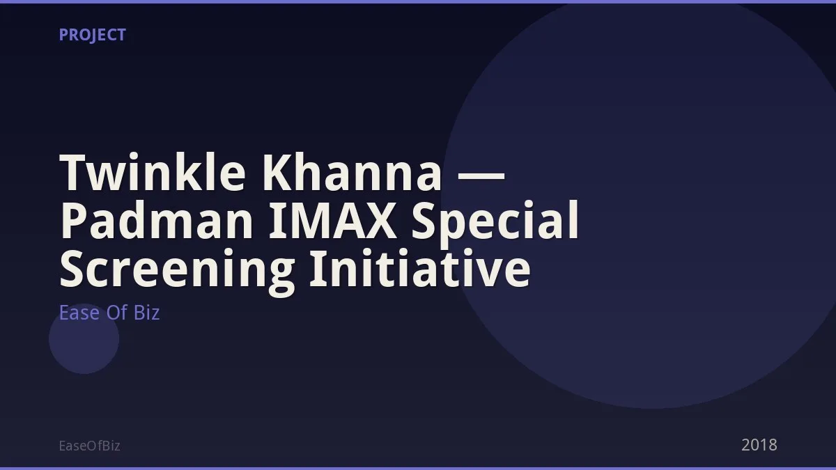 Twinkle Khanna — Padman IMAX Special Screening Initiative