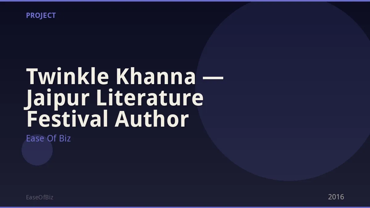 Twinkle Khanna — Jaipur Literature Festival Author