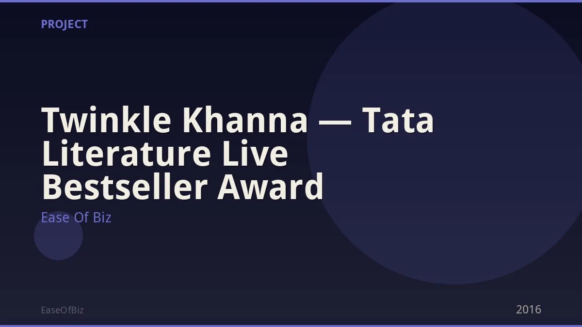 Twinkle Khanna — Tata Literature Live Bestseller Award