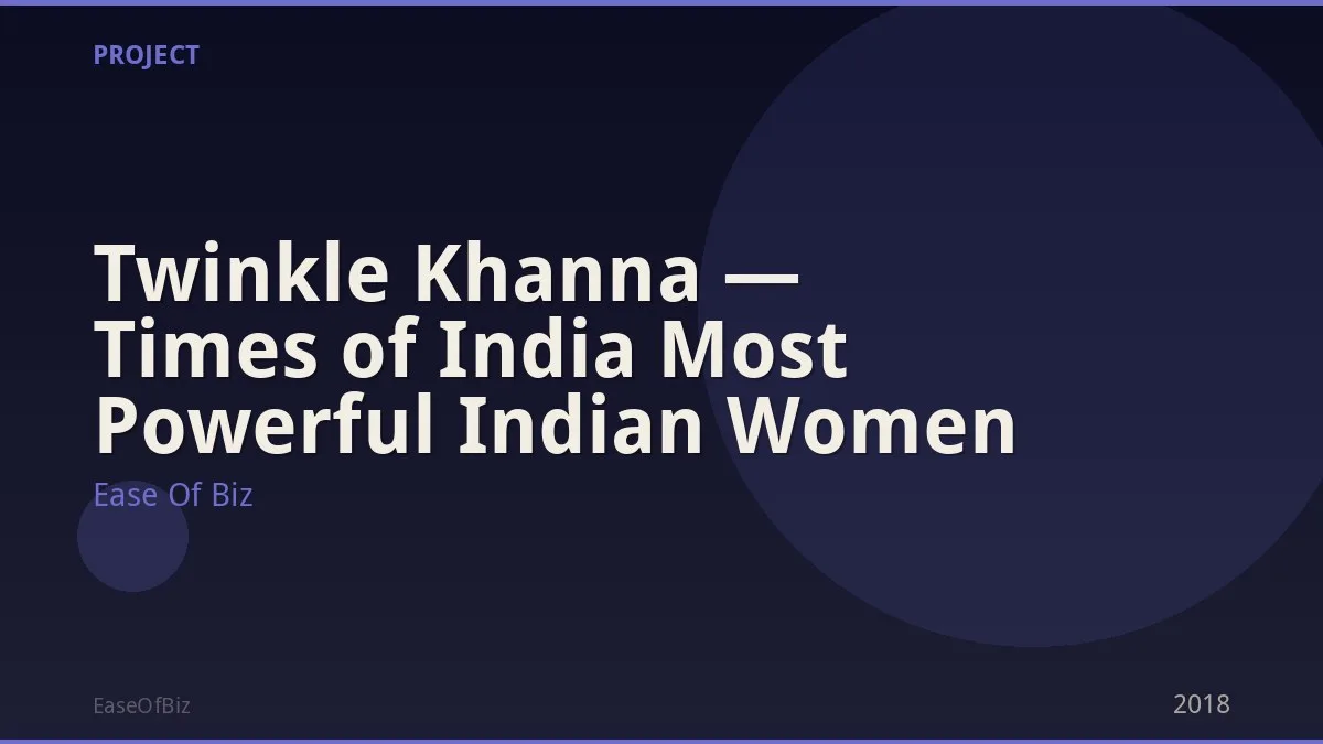Twinkle Khanna — Times of India Most Powerful Indian Women