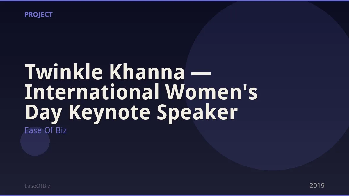 Twinkle Khanna — International Women's Day Keynote Speaker