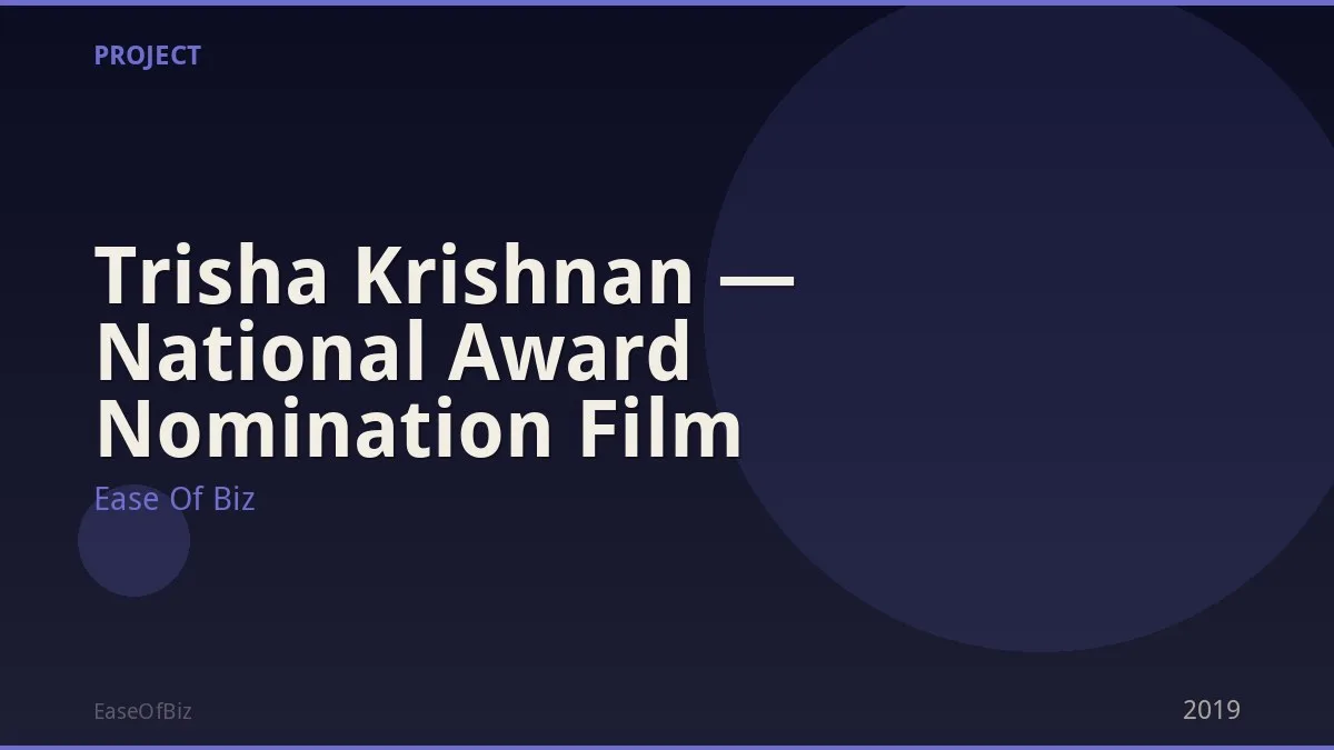 Trisha Krishnan — National Award Nomination Film