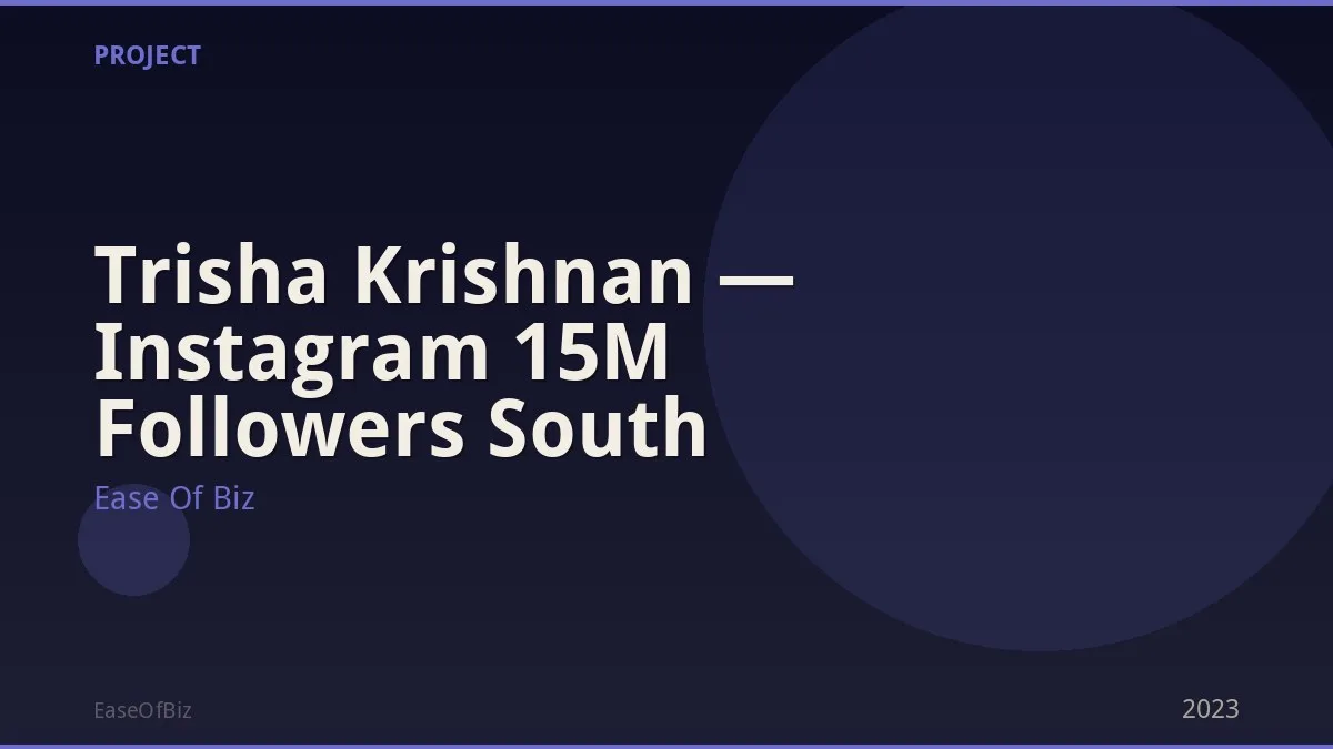 Trisha Krishnan — Instagram 15M Followers South