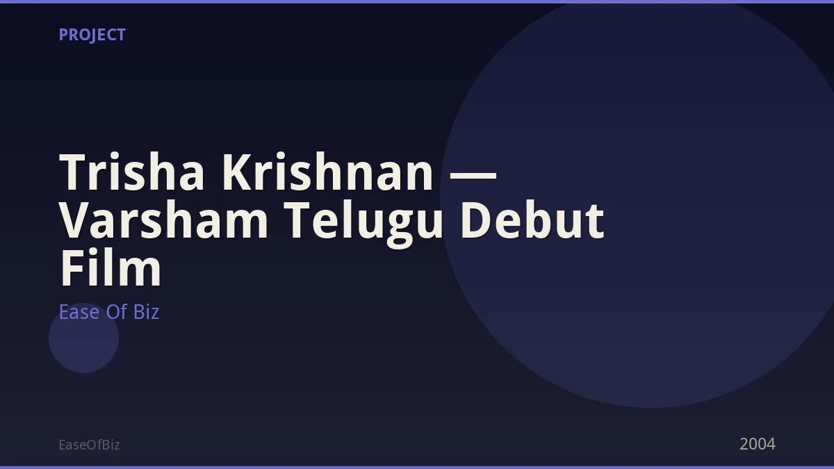 Trisha Krishnan — Varsham Telugu Debut Film