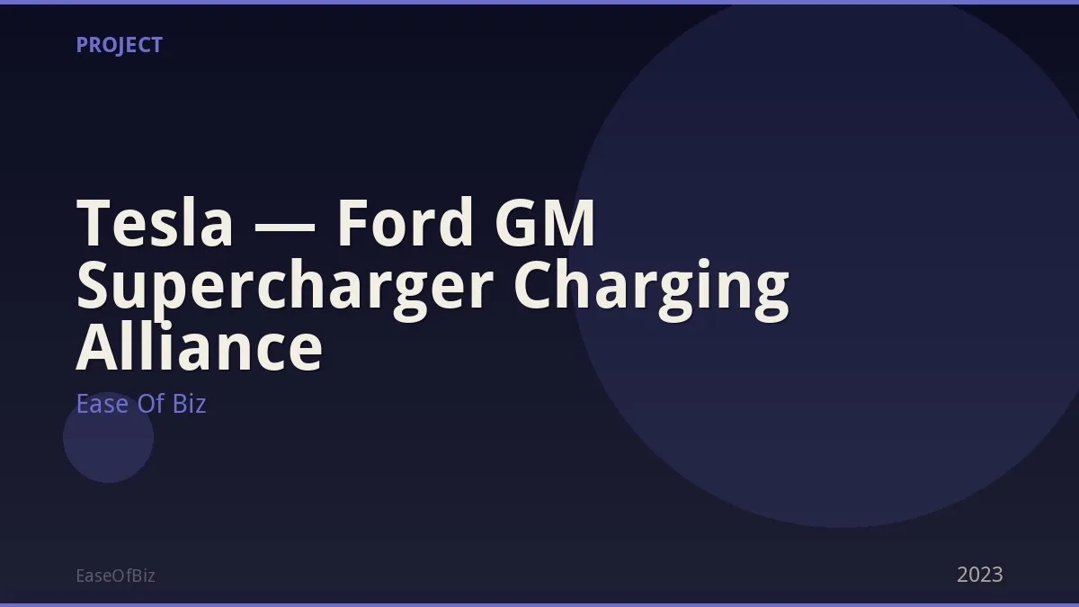 Tesla — Ford GM Supercharger Charging Alliance