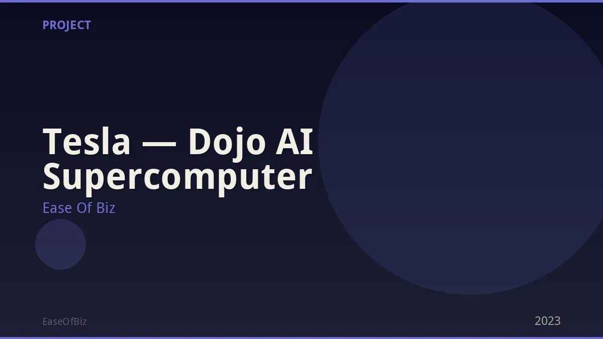 Tesla — Dojo AI Supercomputer