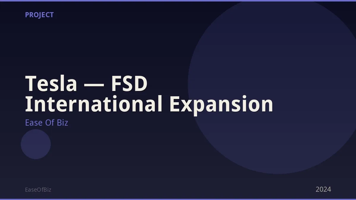 Tesla — FSD International Expansion