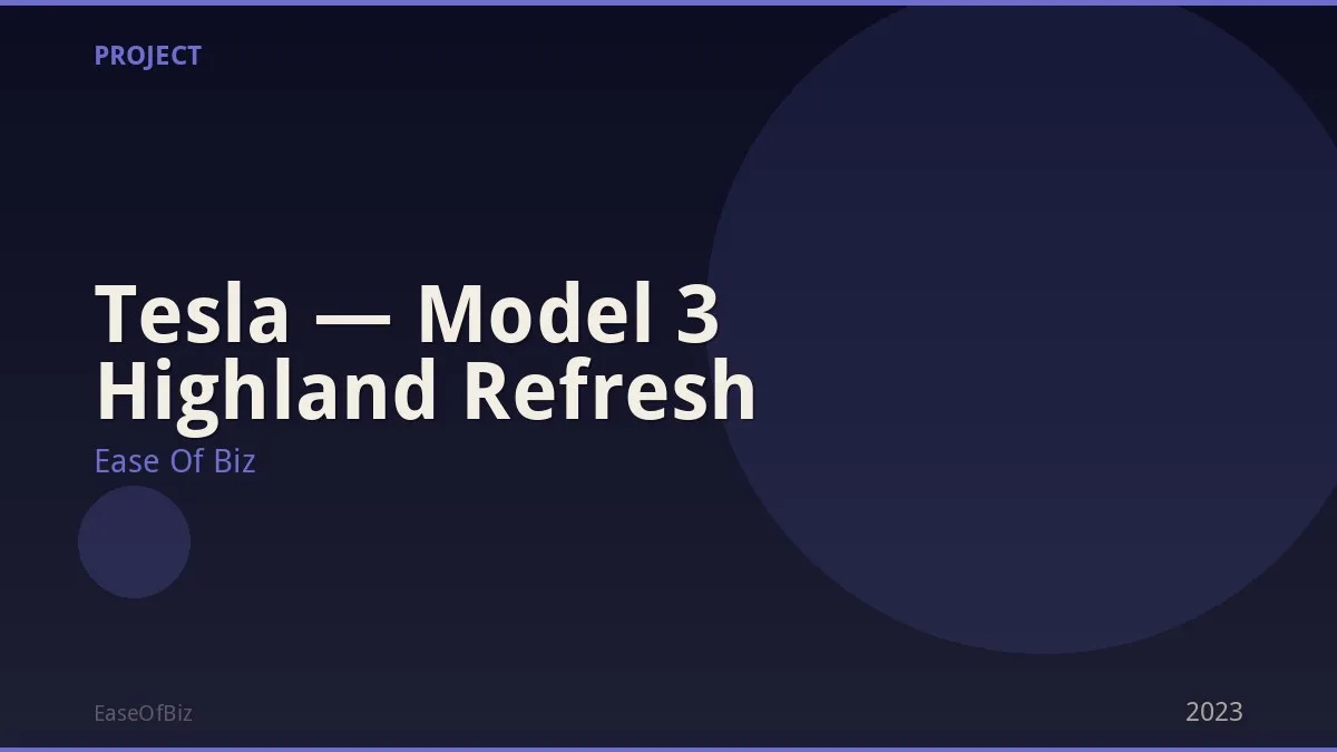 Tesla — Model 3 Highland Refresh