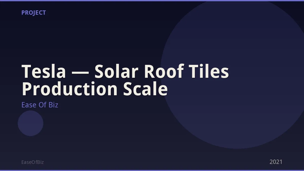 Tesla — Solar Roof Tiles Production Scale
