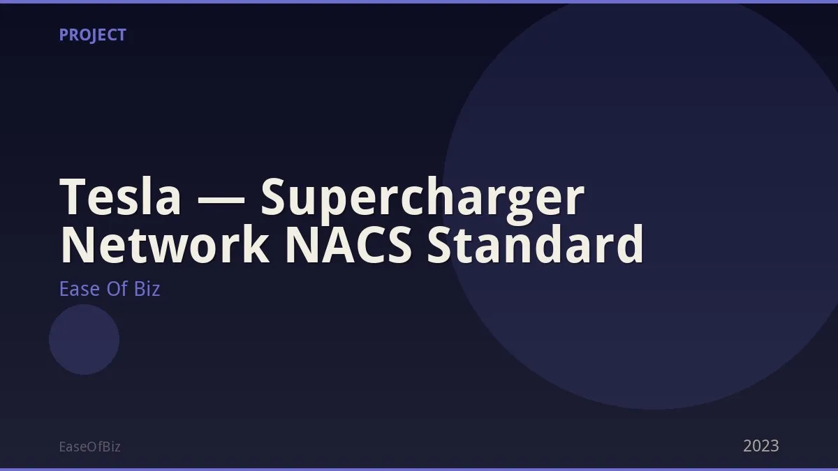 Tesla — Supercharger Network NACS Standard