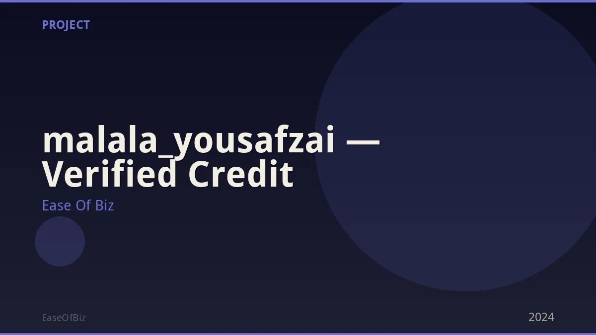 malala_yousafzai — Verified Credit