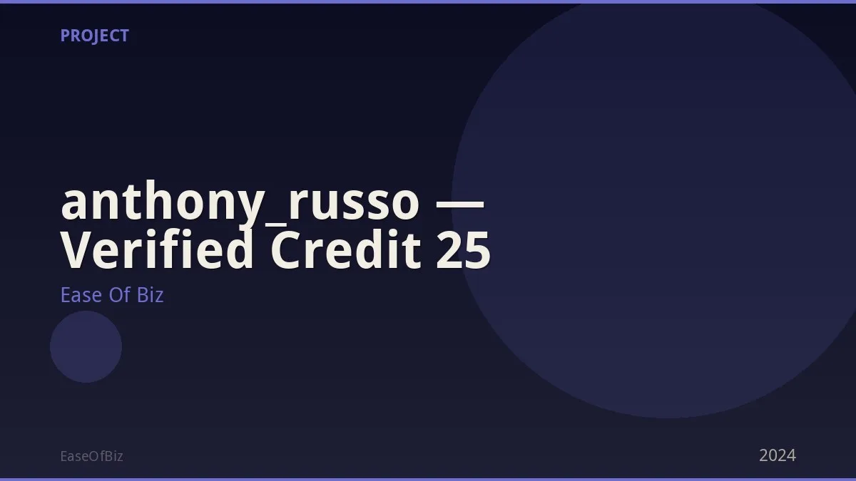 anthony_russo — Verified Credit 25