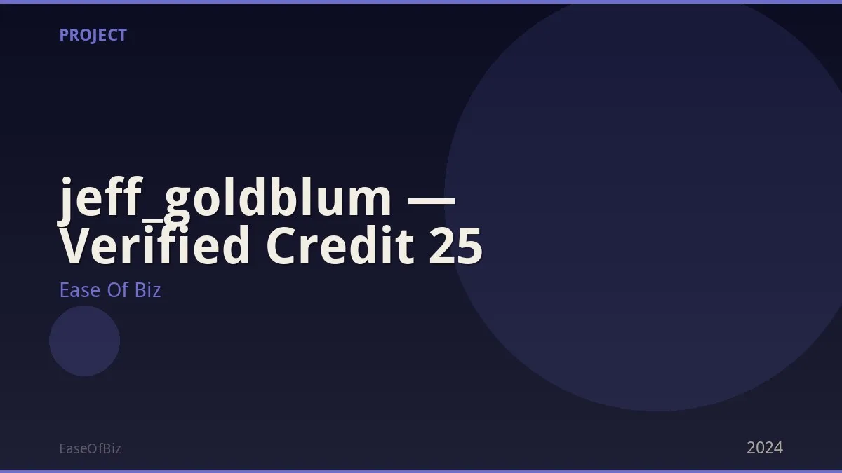 jeff_goldblum — Verified Credit 25