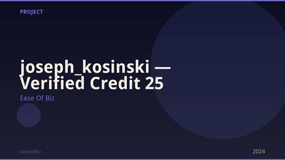 joseph_kosinski — Verified Credit 25