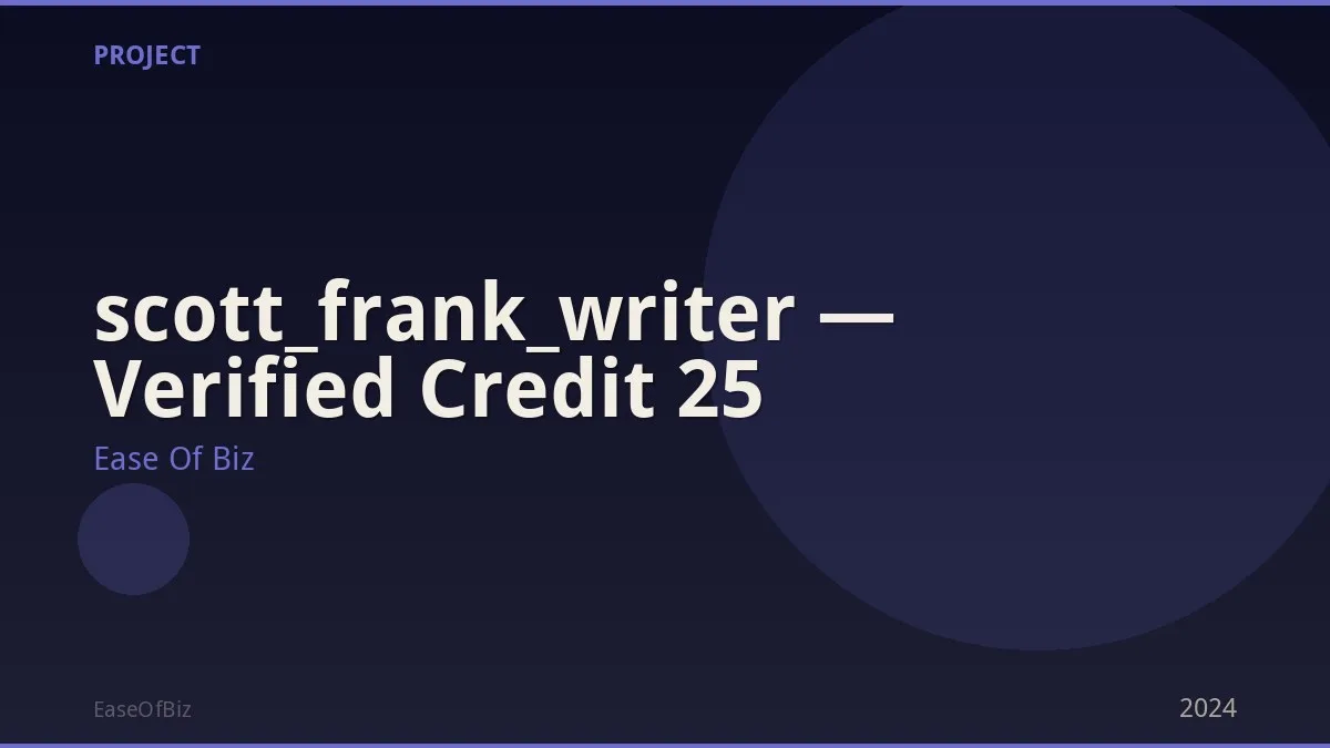 scott_frank_writer — Verified Credit 25