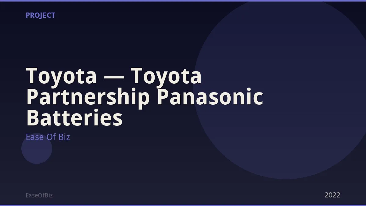 Toyota — Toyota Partnership Panasonic Batteries