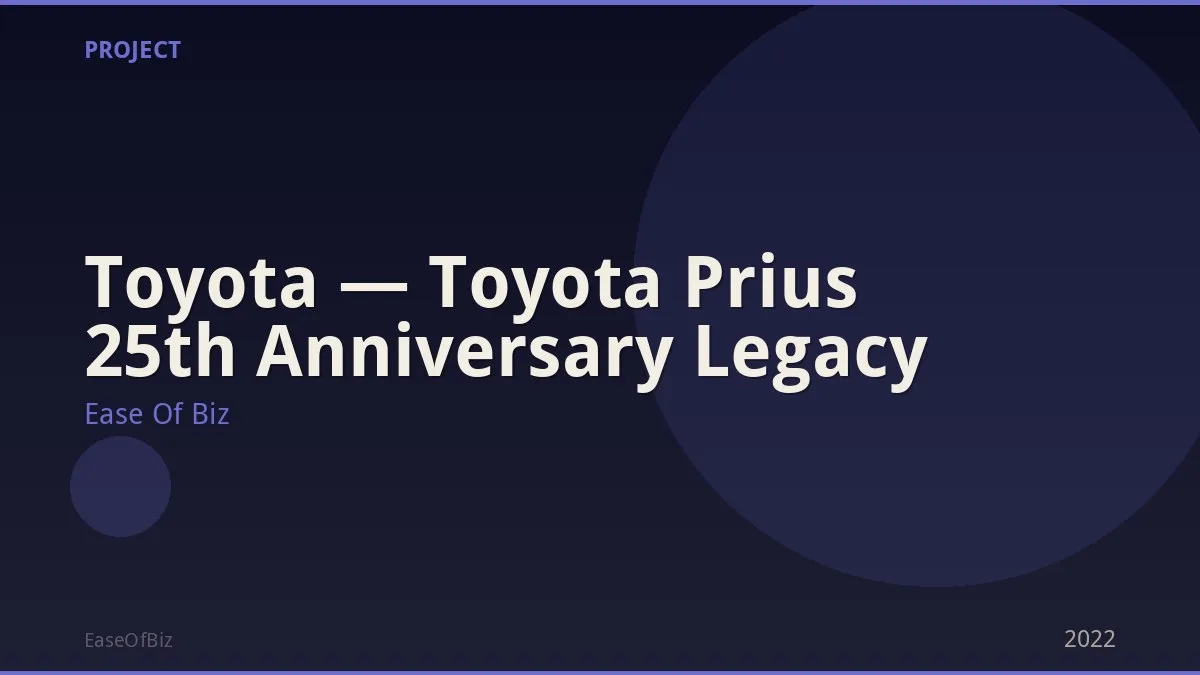 Toyota — Toyota Prius 25th Anniversary Legacy