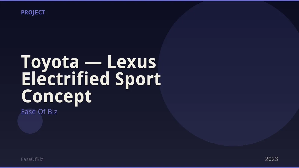 Toyota — Lexus Electrified Sport Concept