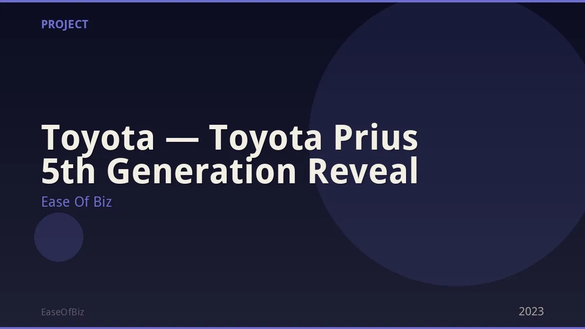 Toyota — Toyota Prius 5th Generation Reveal