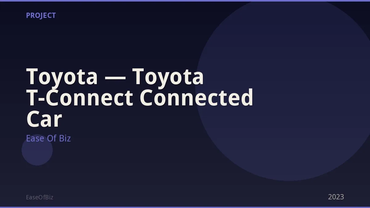 Toyota — Toyota T-Connect Connected Car