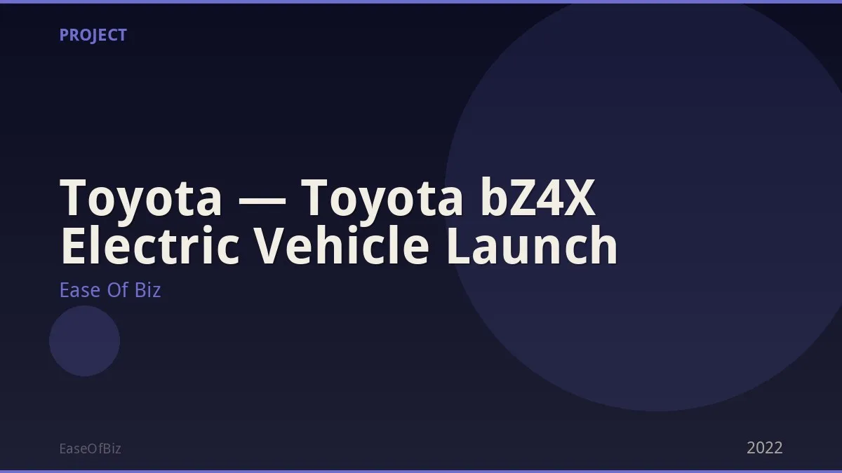 Toyota — Toyota bZ4X Electric Vehicle Launch