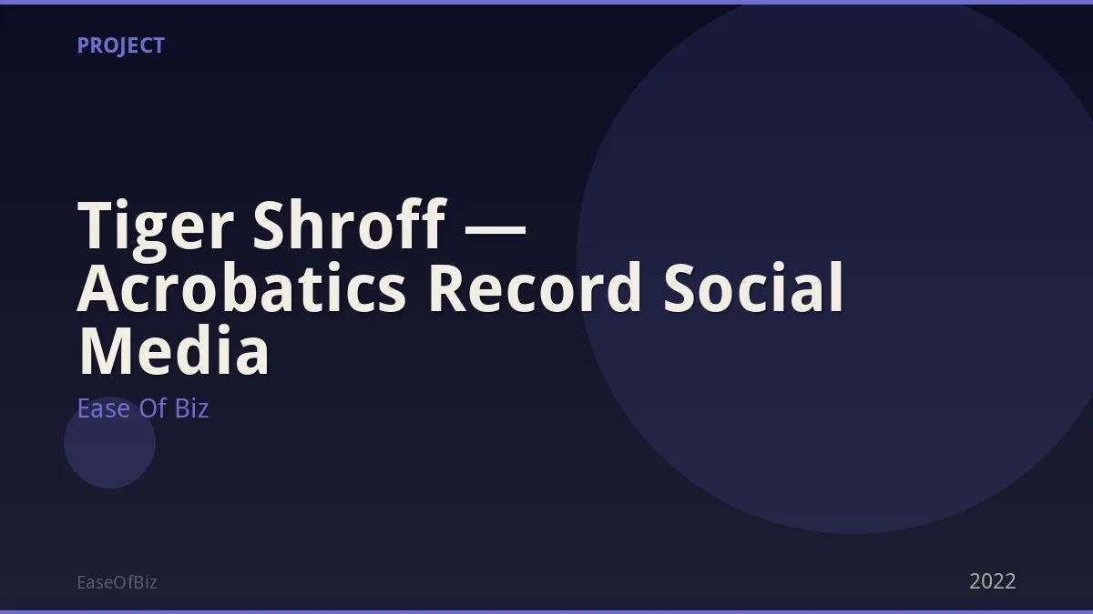 Tiger Shroff — Acrobatics Record Social Media