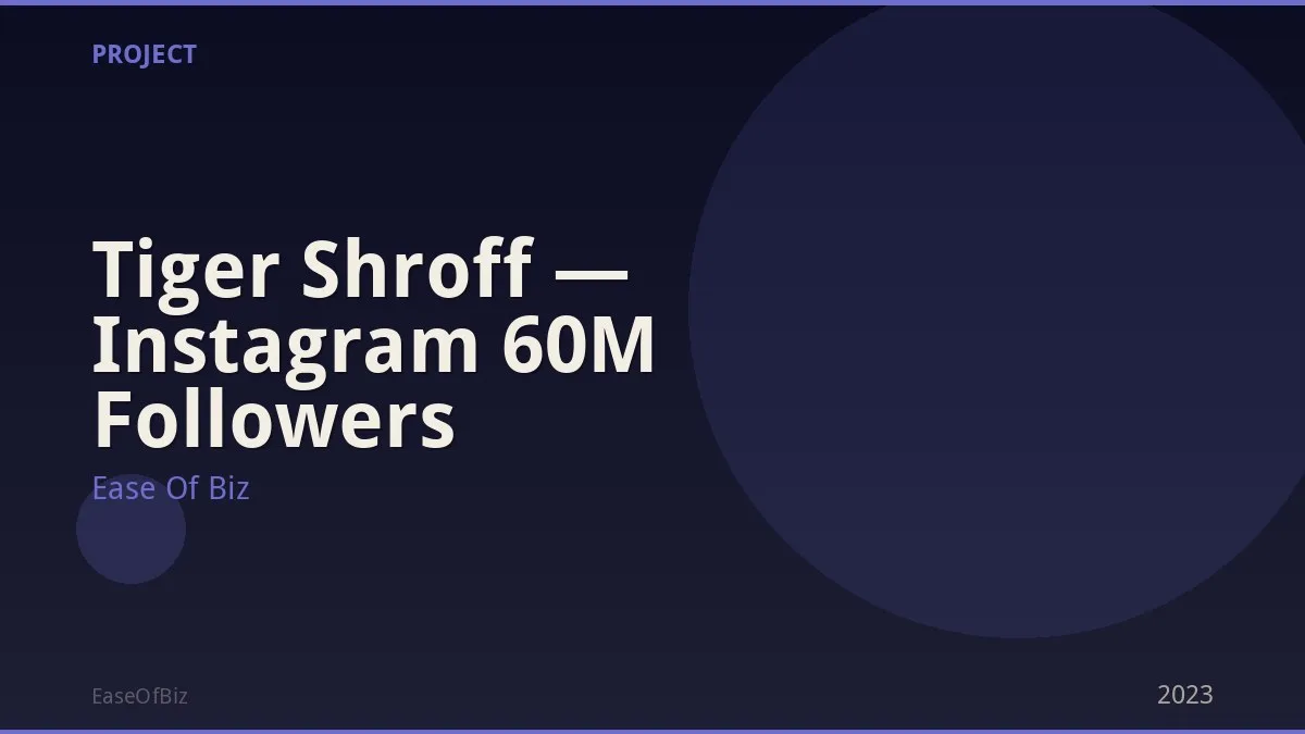 Tiger Shroff — Instagram 60M Followers