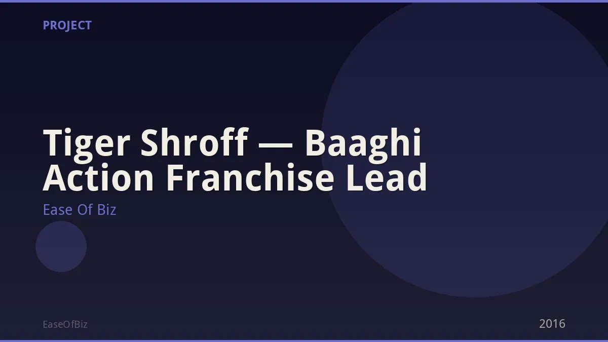 Tiger Shroff — Baaghi Action Franchise Lead