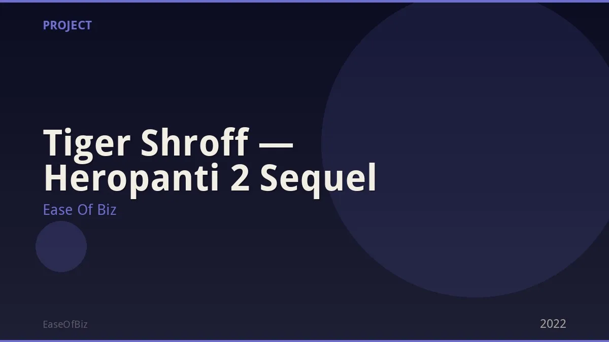 Tiger Shroff — Heropanti 2 Sequel